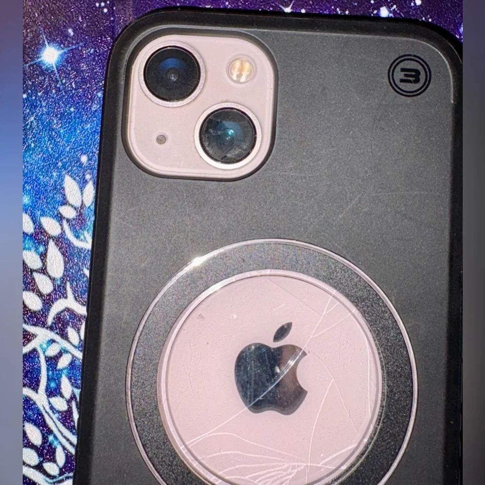 Apple iPhone with Black Protective Case